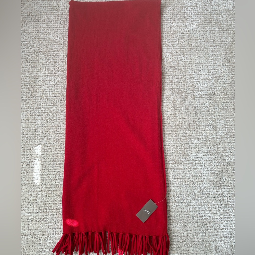 J. Jill Perfect Red Cashmere Luxe Wrap Shawl NWT - Picture 3 of 3